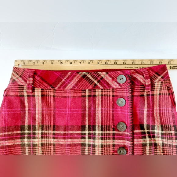 Red‎ Plaid Wool Wrap Maxi Skirt size 8 Petite Eddie Bauer Wool #5289 Christmas - Picture 7 of 8